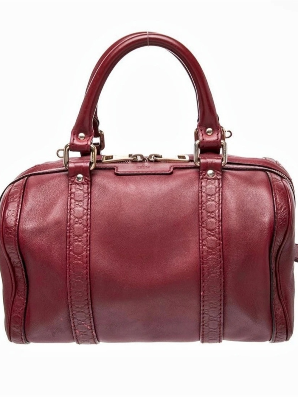 Gucci Top Handle Bag Leather in Burgundy